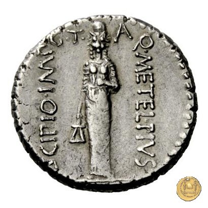 460/4 - denario Q. Caecilius Metellus / P. Licinius Crassus Iunianus 47-46 BC (Africa)