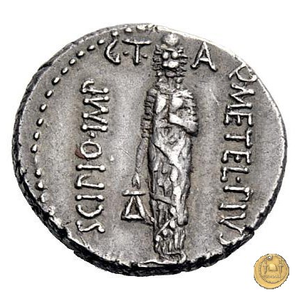 460/4 - denario Q. Caecilius Metellus / P. Licinius Crassus Iunianus 47-46 BC (Africa)