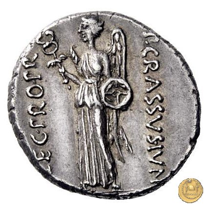 460/4 - denario Q. Caecilius Metellus / P. Licinius Crassus Iunianus 47-46 BC (Africa)