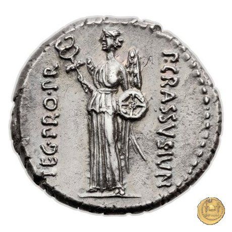 460/4 - denario Q. Caecilius Metellus / P. Licinius Crassus Iunianus 47-46 BC (Africa)