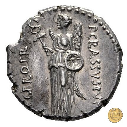 460/4 - denario Q. Caecilius Metellus / P. Licinius Crassus Iunianus 47-46 BC (Africa)