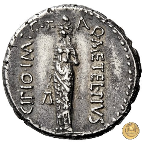 460/4 - denario Q. Caecilius Metellus / P. Licinius Crassus Iunianus 47-46 BC (Africa)