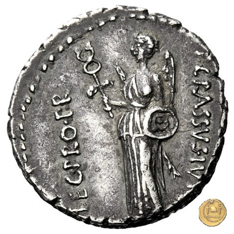 460/4 - denario Q. Caecilius Metellus / P. Licinius Crassus Iunianus 47-46 BC (Africa)