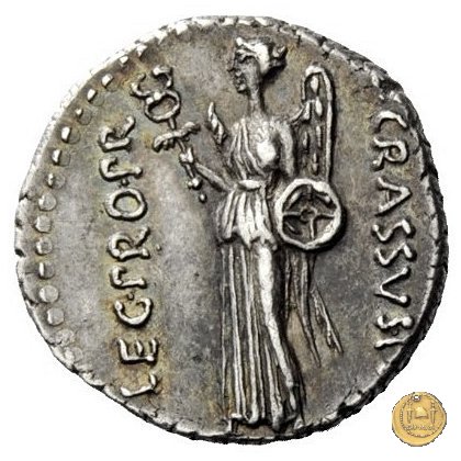 460/4 - denario Q. Caecilius Metellus / P. Licinius Crassus Iunianus 47-46 BC (Africa)