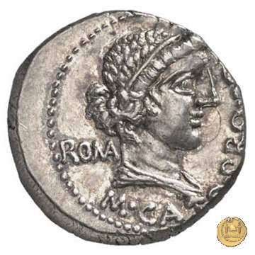 462/1 - denario M. Porcius Cato Uticensis 47-46 a.C. (Africa)