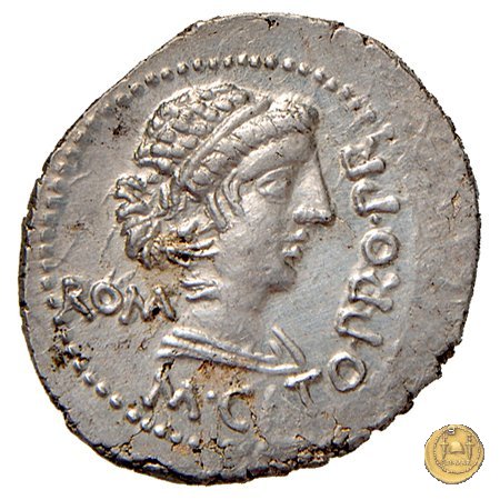 462/1 - denario M. Porcius Cato Uticensis 47-46 BC (Africa)