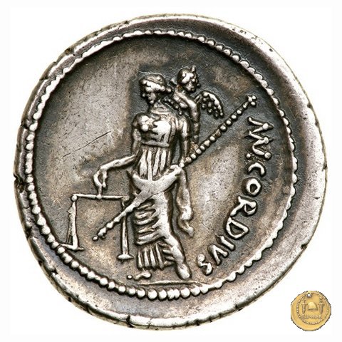 463/1 - denario Mn. Cordius Rufus 46 a.C. (Roma)