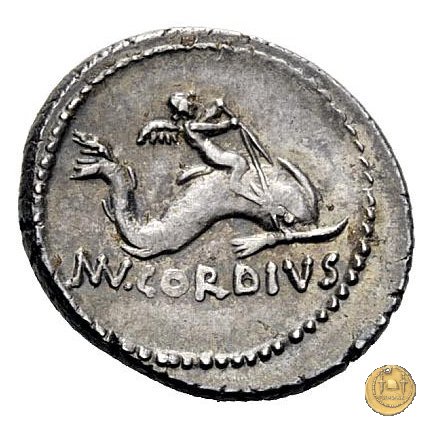 463/3 - denario Mn. Cordius Rufus 46 BC (Roma)