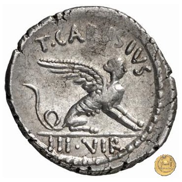 464/1 - denario T. Carisius 46 BC (Roma)