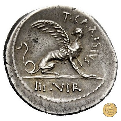 464/1 - denario T. Carisius 46 BC (Roma)