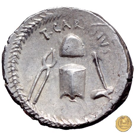 464/2 - denario T. Carisius 46 BC (Roma)