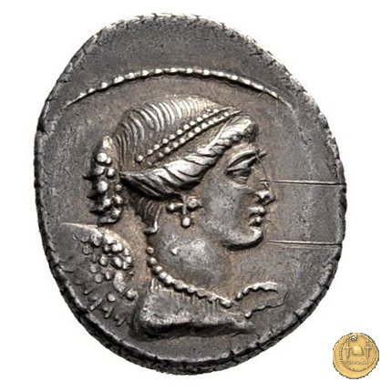 464/4 - denario T. Carisius 46 BC (Roma)