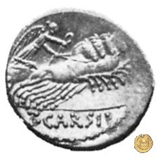 464/5 - denario T. Carisius 46 BC (Roma)