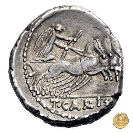 464/5 - denario T. Carisius 46 BC (Roma)