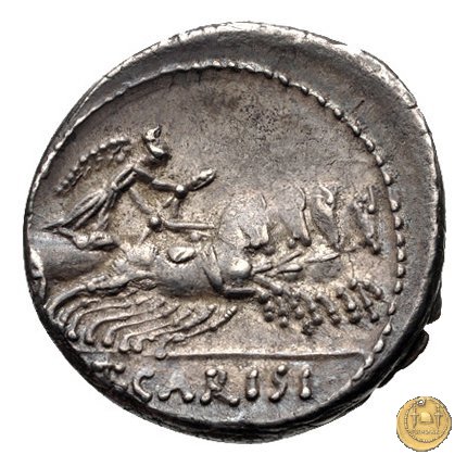 464/5 - denario T. Carisius 46 BC (Roma)