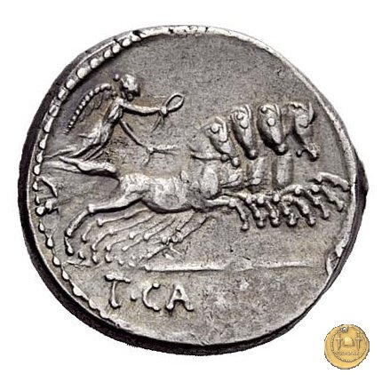 464/5 - denario T. Carisius 46 BC (Roma)