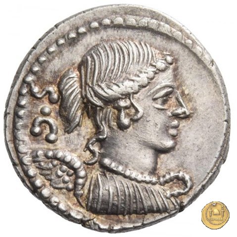 464/5 - denario T. Carisius 46 BC (Roma)