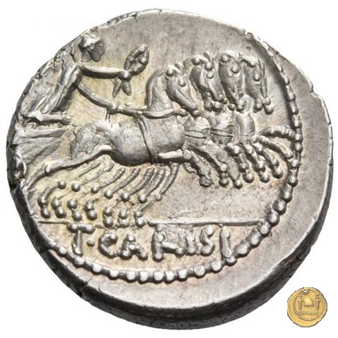 464/5 - denario T. Carisius 46 BC (Roma)