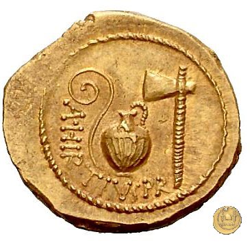 466/1 - aureo C. Iulius Caesar / A. Hirtius A.f. 46 BC (Roma)