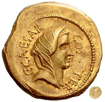 466/1 - aureo C. Iulius Caesar / A. Hirtius A.f. 46 BC (Roma)