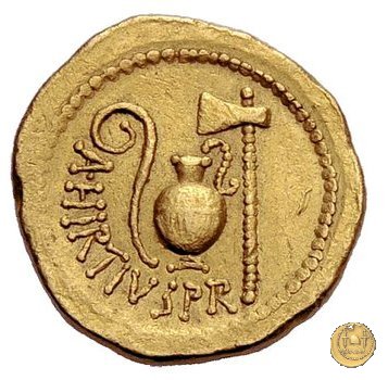 466/1 - aureo C. Iulius Caesar / A. Hirtius A.f. 46 BC (Roma)