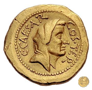 466/1 - aureo C. Iulius Caesar / A. Hirtius A.f. 46 BC (Roma)