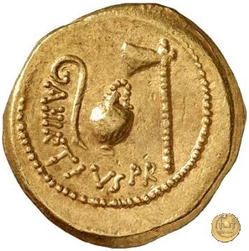 466/1 - aureo C. Iulius Caesar / A. Hirtius A.f. 46 BC (Roma)