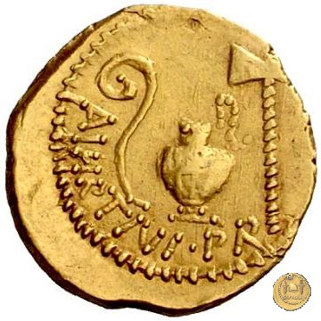 466/1 - aureo C. Iulius Caesar / A. Hirtius A.f. 46 BC (Roma)