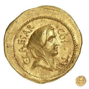 466/1 - aureo C. Iulius Caesar / A. Hirtius A.f. 46 BC (Roma)