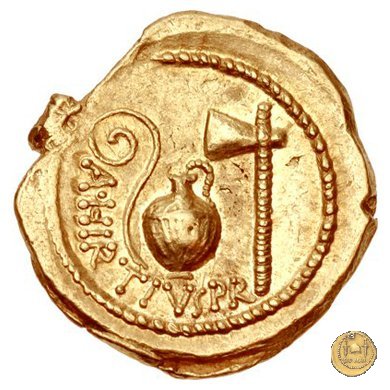 466/1 - aureo C. Iulius Caesar / A. Hirtius A.f. 46 a.C. (Roma)