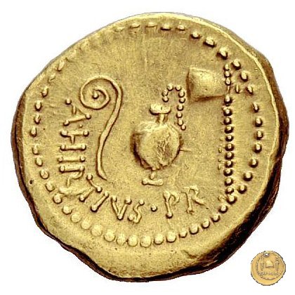 466/1 - aureo C. Iulius Caesar / A. Hirtius A.f. 46 BC (Roma)