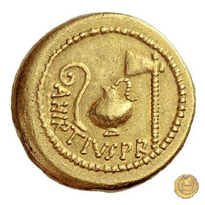 466/1 - aureo C. Iulius Caesar / A. Hirtius A.f. 46 BC (Roma)