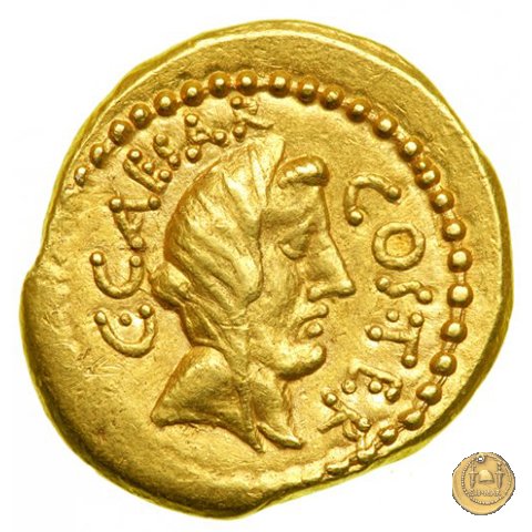 466/1 - aureo C. Iulius Caesar / A. Hirtius A.f. 46 BC (Roma)