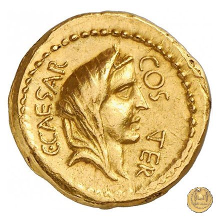 466/1 - aureo C. Iulius Caesar / A. Hirtius A.f. 46 BC (Roma)