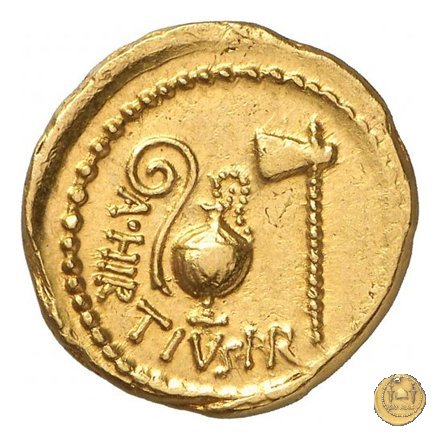 466/1 - aureo C. Iulius Caesar / A. Hirtius A.f. 46 BC (Roma)