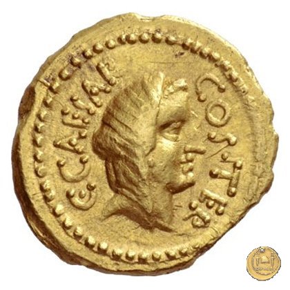 466/1 - aureo C. Iulius Caesar / A. Hirtius A.f. 46 BC (Roma)