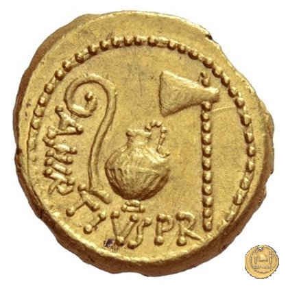466/1 - aureo C. Iulius Caesar / A. Hirtius A.f. 46 a.C. (Roma)