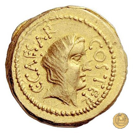 466/1 - aureo C. Iulius Caesar / A. Hirtius A.f. 46 BC (Roma)