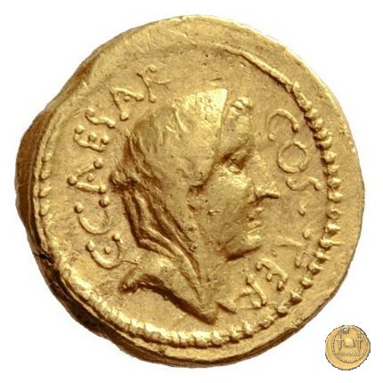 466/1 - aureo C. Iulius Caesar / A. Hirtius A.f. 46 BC (Roma)