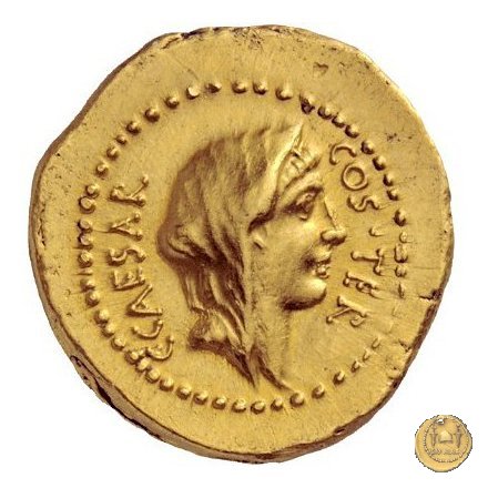 466/1 - aureo C. Iulius Caesar / A. Hirtius A.f. 46 BC (Roma)