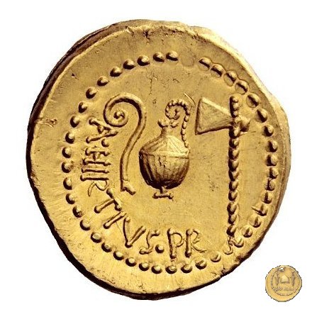 466/1 - aureo C. Iulius Caesar / A. Hirtius A.f. 46 BC (Roma)