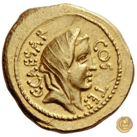 466/1 - aureo C. Iulius Caesar / A. Hirtius A.f. 46 BC (Roma)