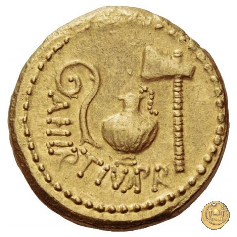 466/1 - aureo C. Iulius Caesar / A. Hirtius A.f. 46 a.C. (Roma)
