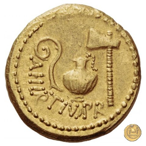 466/1 - aureo C. Iulius Caesar / A. Hirtius A.f. 46 BC (Roma)