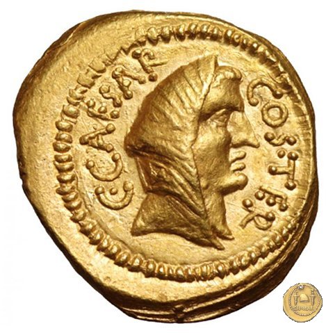 466/1 - aureo C. Iulius Caesar / A. Hirtius A.f. 46 BC (Roma)