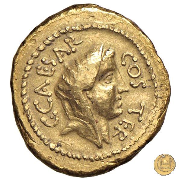 466/1 - aureo C. Iulius Caesar / A. Hirtius A.f. 46 BC (Roma)