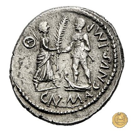 469/1 - denario Cn. Pompeius / M. Publicius 46-45 BC (Spagna)