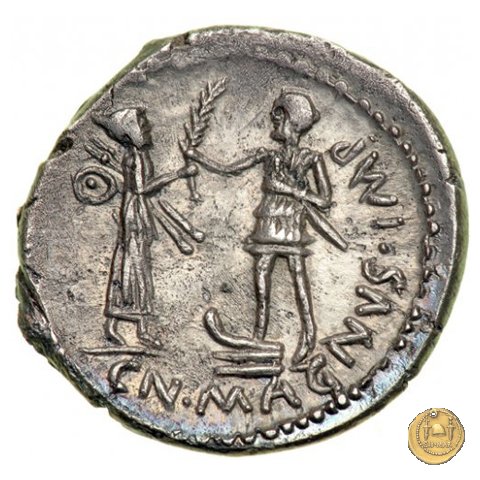 469/1 - denario Cn. Pompeius / M. Publicius 46-45 BC (Spagna)