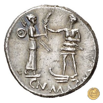 469/1 - denario Cn. Pompeius / M. Publicius 46-45 BC (Spagna)