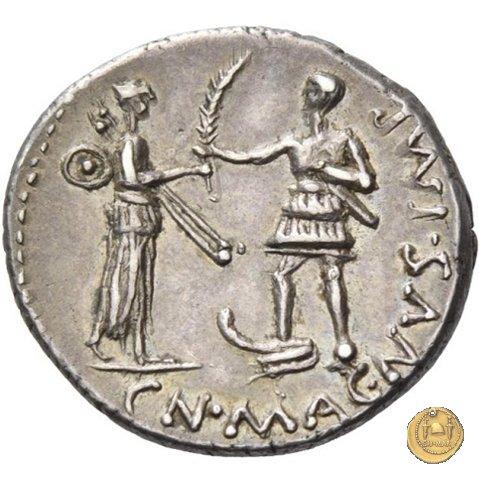 469/1 - denario Cn. Pompeius / M. Publicius 46-45 BC (Spagna)